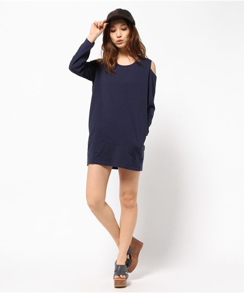 SLY（スライ）の「OPEN SHOULDER CUT OP（ワンピース・レディース・マルチ/ライトブルー/ホワイト/ネイビー・2/1）」の12枚目の写真