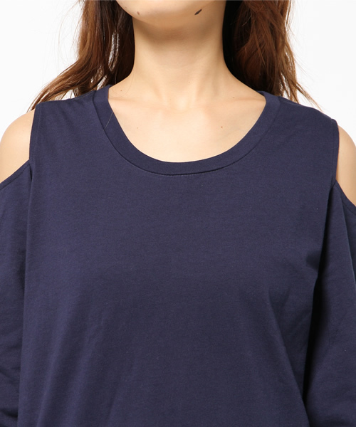 SLY（スライ）の「OPEN SHOULDER CUT OP（ワンピース・レディース・マルチ/ライトブルー/ホワイト/ネイビー・2/1）」の5枚目の写真