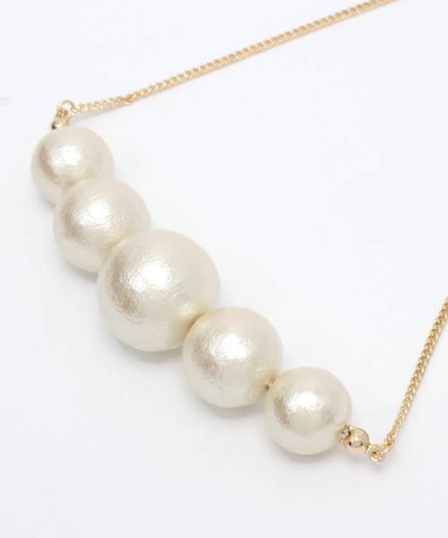 N.（N. Natural Beauty Basic）（エヌエヌナチュラルビューティーベーシック）の「ボリュームコットンパールネックレス（ネックレス・レディース・ホワイト・ﾌﾘ-）」の2枚目の写真