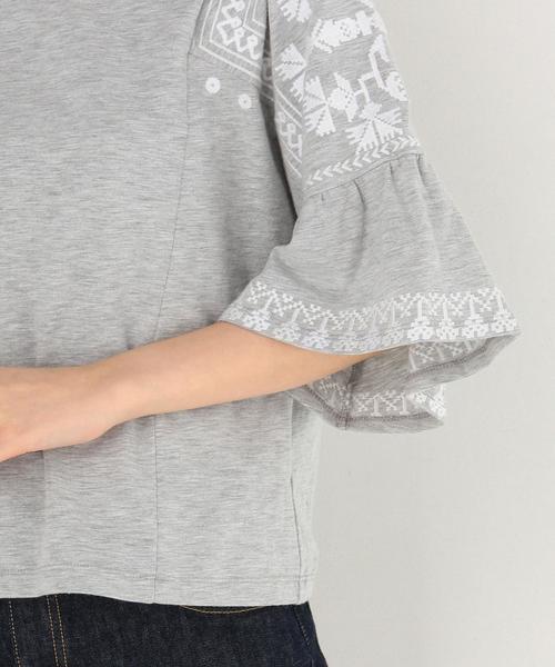 Another Edition（アナザーエディション）の「袖刺繍Tシャツ（グレー）/AEBC  EMBROIDERY T　GRY◆（Tシャツ/カットソー・レディース・グレー・FREE）」の7枚目の写真