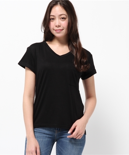 titivate（ティティベイト）の「ﾎﾟｹｯﾄVﾈｯｸTｼｬﾂ（Tシャツ/カットソー・レディース・杢グレー/ネイビー/オフホワイト/ブラック/カーキ・M）」の20枚目の写真