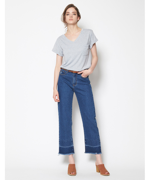 titivate（ティティベイト）の「ﾎﾟｹｯﾄVﾈｯｸTｼｬﾂ（Tシャツ/カットソー・レディース・杢グレー/ネイビー/オフホワイト/ブラック/カーキ・M）」の17枚目の写真