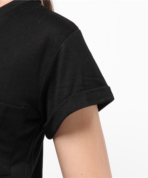 titivate（ティティベイト）の「ﾎﾟｹｯﾄVﾈｯｸTｼｬﾂ（Tシャツ/カットソー・レディース・杢グレー/ネイビー/オフホワイト/ブラック/カーキ・M）」の10枚目の写真