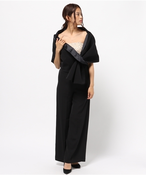 Dress オールインワンパンツドレス Dress Lab ドレスラボ のファッション ストール付 パンツドレス パンツドレス セール