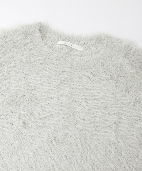 KBF（ケイビーエフ）の「【WEB限定】KBF　フェザークルーニット（ニット/セーター・レディース・ライトグレー/ネイビー/オレンジ系その他/イエロー系その他・ONE）」の14枚目の写真