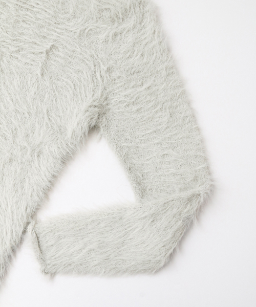 KBF（ケイビーエフ）の「【WEB限定】KBF　フェザークルーニット（ニット/セーター・レディース・ライトグレー/ネイビー/オレンジ系その他/イエロー系その他・ONE）」の15枚目の写真