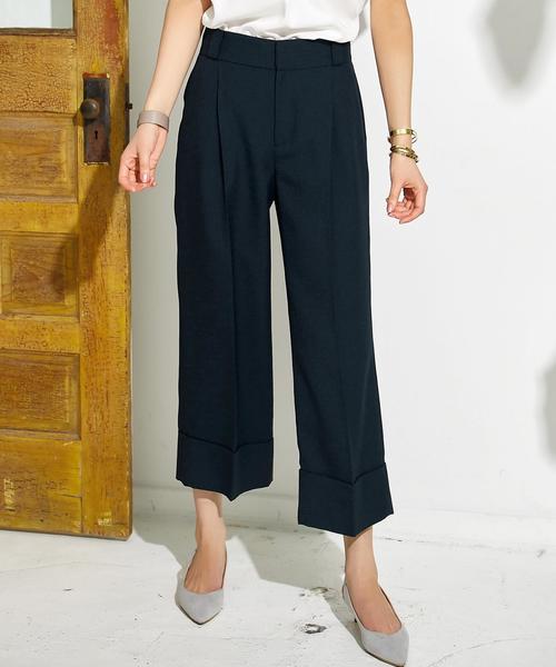 まぁこ♪さま【新品】green label relaxingパウドレ上下＆パンツ パウドレ ワイド パンツ 黒 36s green label relaxing - メルカリ