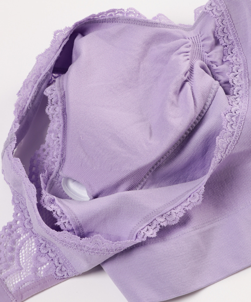 tu-hacci（ツーハッチ）の「前ホックおやすみブラノンワイヤーナイトブラ 【ブラ単品】（ナイトブラ・レディース・ブラック/ホワイト/ピンク/チェリーピンク/パープル/ベージュ/ブルー/サーモンピンク/ネイビー/チャコールグレー/ラベンダー/ワイン/ブラック系その他/ダークパープル/パープル系その他/ピンク系その他/スモークピンク・MEDIUM/LARGE/X-LARGE/SMALL）」の21枚目の写真