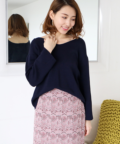 N.（N. Natural Beauty Basic）（エヌエヌナチュラルビューティーベーシック）の「ミラノリブセットアップトップス【セットアップ対応商品】（ニット/セーター・レディース・ピンク/ホワイト/グレー/ネイビー・MEDIUM）」の4枚目の写真