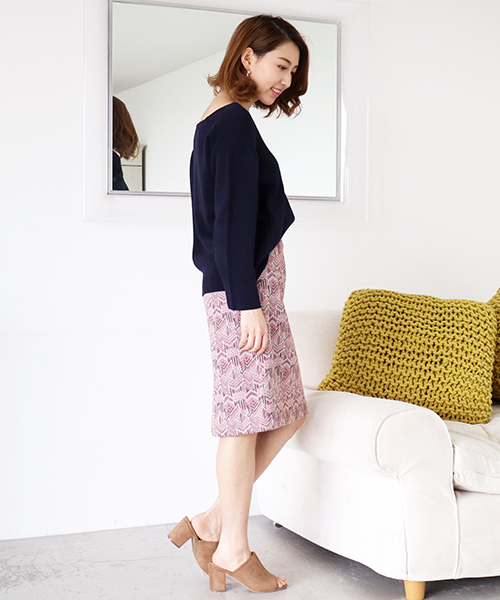 N.（N. Natural Beauty Basic）（エヌエヌナチュラルビューティーベーシック）の「ミラノリブセットアップトップス【セットアップ対応商品】（ニット/セーター・レディース・ピンク/ホワイト/グレー/ネイビー・MEDIUM）」の18枚目の写真