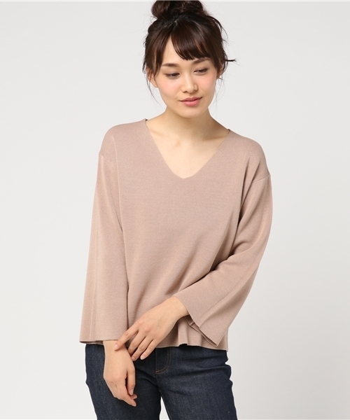 N.（N. Natural Beauty Basic）（エヌエヌナチュラルビューティーベーシック）の「ミラノリブセットアップトップス【セットアップ対応商品】（ニット/セーター・レディース・ピンク/ホワイト/グレー/ネイビー・MEDIUM）」の21枚目の写真