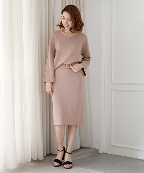 N.（N. Natural Beauty Basic）（エヌエヌナチュラルビューティーベーシック）の「ミラノリブセットアップトップス【セットアップ対応商品】（ニット/セーター・レディース・ピンク/ホワイト/グレー/ネイビー・MEDIUM）」の10枚目の写真