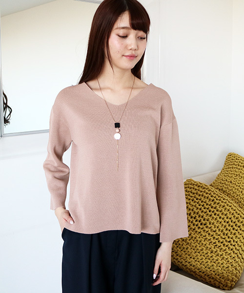 N.（N. Natural Beauty Basic）（エヌエヌナチュラルビューティーベーシック）の「ミラノリブセットアップトップス【セットアップ対応商品】（ニット/セーター・レディース・ピンク/ホワイト/グレー/ネイビー・MEDIUM）」の12枚目の写真