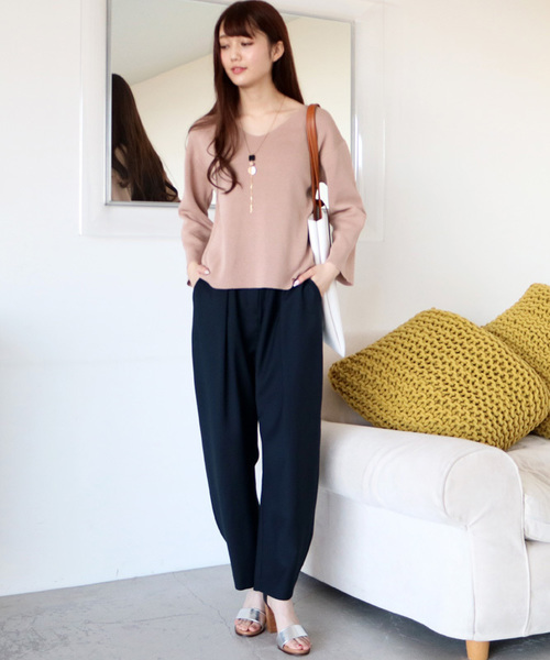 N.（N. Natural Beauty Basic）（エヌエヌナチュラルビューティーベーシック）の「ミラノリブセットアップトップス【セットアップ対応商品】（ニット/セーター・レディース・ピンク/ホワイト/グレー/ネイビー・MEDIUM）」の13枚目の写真