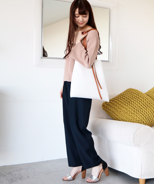 N.（N. Natural Beauty Basic）（エヌエヌナチュラルビューティーベーシック）の「ミラノリブセットアップトップス【セットアップ対応商品】（ニット/セーター・レディース・ピンク/ホワイト/グレー/ネイビー・MEDIUM）」の14枚目の写真