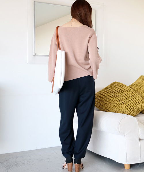 N.（N. Natural Beauty Basic）（エヌエヌナチュラルビューティーベーシック）の「ミラノリブセットアップトップス【セットアップ対応商品】（ニット/セーター・レディース・ピンク/ホワイト/グレー/ネイビー・MEDIUM）」の15枚目の写真