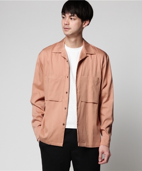 STUDIOUS（ステュディオス）の「テンセルオープンカラーシャツ（シャツ/ブラウス・メンズ・ピンク/サックスブルー/ブラック・2/3/1）」の6枚目の写真