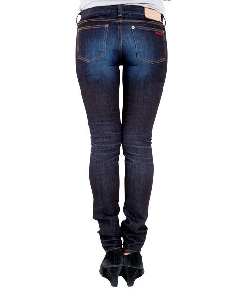 X-girl（エックスガール）の「JOHNNY JEAN（デニムパンツ・レディース・ダークインディゴブルー・24inch/25inch/26inch/27inch）」の4枚目の写真