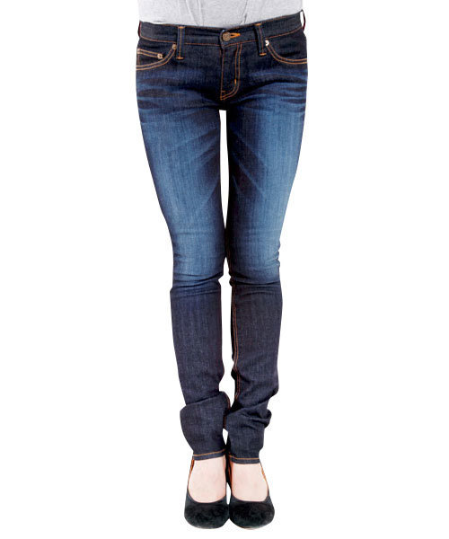 X-girl（エックスガール）の「JOHNNY JEAN（デニムパンツ・レディース・ダークインディゴブルー・24inch/25inch/26inch/27inch）」の2枚目の写真