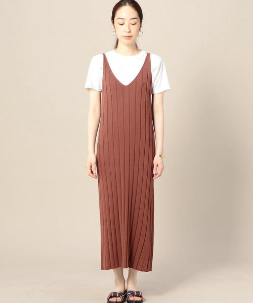 BEAUTY&YOUTH UNITED ARROWS（ビューティーアンドユースユナイテッドアローズ）の「BY ニットキャミソールワンピース ◆（ワンピース・レディース・ブラック/ブラウン・FREE）」の4枚目の写真