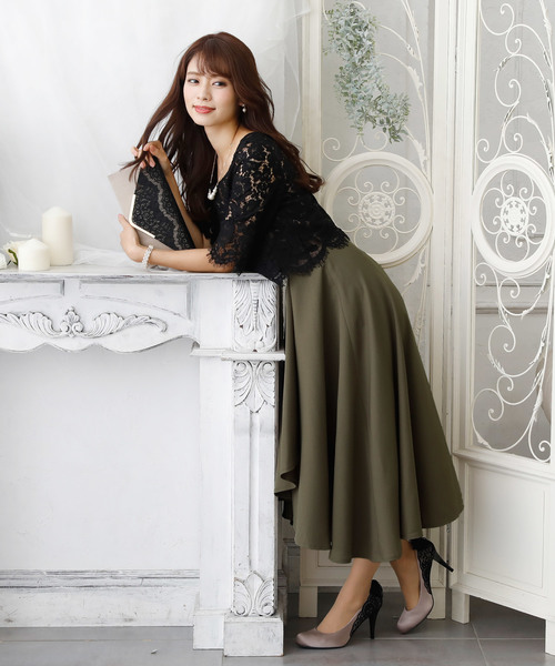 PourVous(プールヴー)の「七分袖&ロング ワンピースドレス フィッシュテール 大きいサイズ 結婚式 フォーマル オケージョンドレス お呼ばれ 二次会 成人式 (ドレス・レディース・ネイビー/カーキ・M/L/XL/XXL/S/4L)」の6枚目の写真