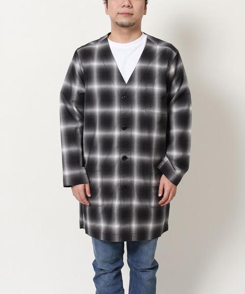 coen（コーエン）の「オンブレチェックシャツガウン（その他アウター・メンズ・ブラック/レッド・LARGE/MEDIUM/SMALL）」の11枚目の写真