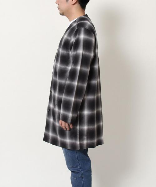 coen（コーエン）の「オンブレチェックシャツガウン（その他アウター・メンズ・ブラック/レッド・LARGE/MEDIUM/SMALL）」の10枚目の写真