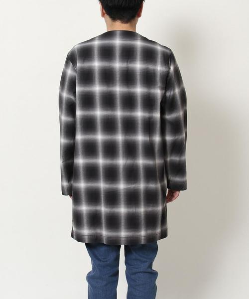 coen（コーエン）の「オンブレチェックシャツガウン（その他アウター・メンズ・ブラック/レッド・LARGE/MEDIUM/SMALL）」の9枚目の写真
