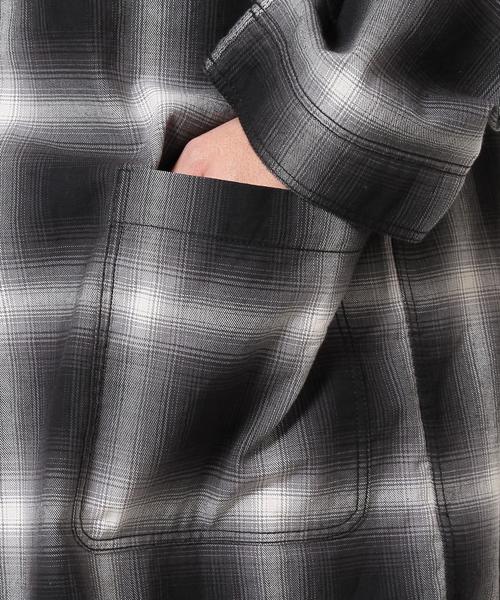 coen（コーエン）の「オンブレチェックシャツガウン（その他アウター・メンズ・ブラック/レッド・LARGE/MEDIUM/SMALL）」の16枚目の写真