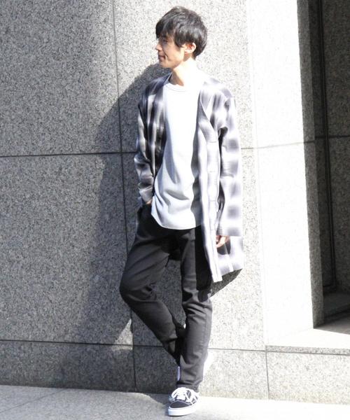 coen（コーエン）の「オンブレチェックシャツガウン（その他アウター・メンズ・ブラック/レッド・LARGE/MEDIUM/SMALL）」の4枚目の写真