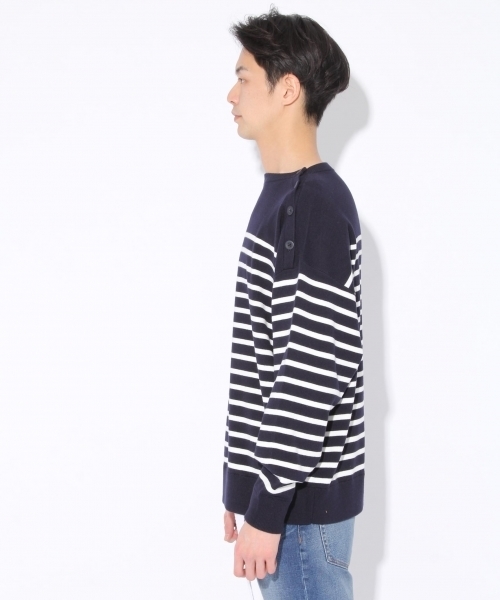 niko and...（ニコアンド）の「Nアソートボーダープルオーバーニット（ニット/セーター・メンズ・オフホワイト/ネイビー/グレー・LARGE/MEDIUM）」の12枚目の写真