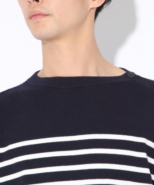 niko and...（ニコアンド）の「Nアソートボーダープルオーバーニット（ニット/セーター・メンズ・オフホワイト/ネイビー/グレー・LARGE/MEDIUM）」の14枚目の写真