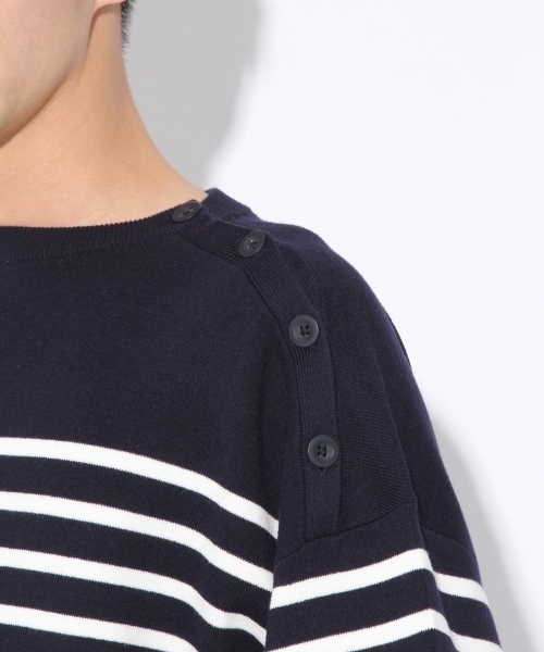 niko and...（ニコアンド）の「Nアソートボーダープルオーバーニット（ニット/セーター・メンズ・オフホワイト/ネイビー/グレー・LARGE/MEDIUM）」の17枚目の写真