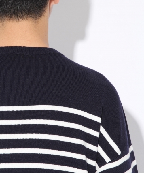 niko and...（ニコアンド）の「Nアソートボーダープルオーバーニット（ニット/セーター・メンズ・オフホワイト/ネイビー/グレー・LARGE/MEDIUM）」の18枚目の写真