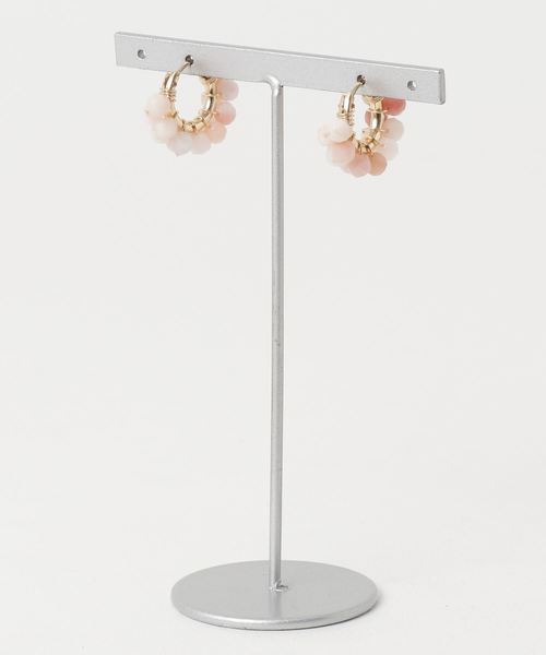TONE SELECT GOODS(トーンセレクトグッズ)の「【marinaJEWELRY】14kgf/Pink Opal W wrapped pierced earring(ピアス(両耳用)・レディース・ピンク・FREE)」の1枚目の写真