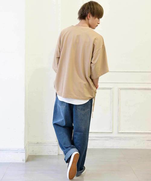 MinoriTY（マイノリティ）の「メンズクラッシュ＆ダメージ加工バギーデニムパンツ（デニムパンツ・メンズ・サックスブルー/ブルー・FREE）」の5枚目の写真