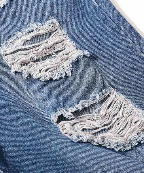 MinoriTY（マイノリティ）の「メンズクラッシュ＆ダメージ加工バギーデニムパンツ（デニムパンツ・メンズ・サックスブルー/ブルー・FREE）」の13枚目の写真