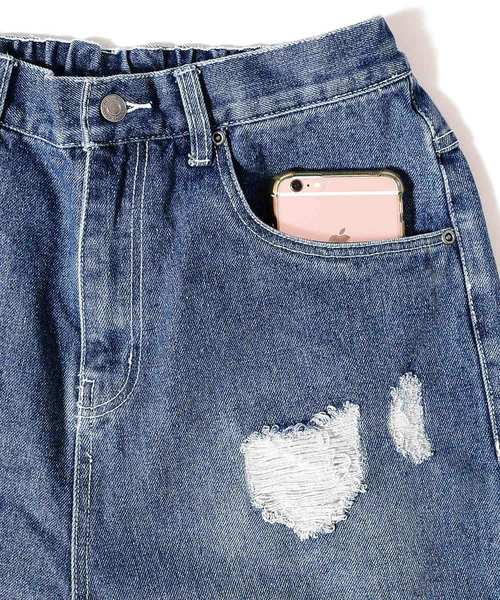 MinoriTY（マイノリティ）の「メンズクラッシュ＆ダメージ加工バギーデニムパンツ（デニムパンツ・メンズ・サックスブルー/ブルー・FREE）」の8枚目の写真