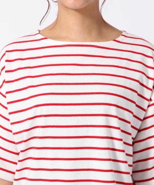 LOWRYS FARM(ローリーズファーム)の「ボーダーBIGプルオーバー 796183(Tシャツ/カットソー・レディース・ホワイト/レッド/ブルー/ピンク/ネイビー/ベージュ/ピンク系その他・MEDIUM/LARGE)」の16枚目の写真