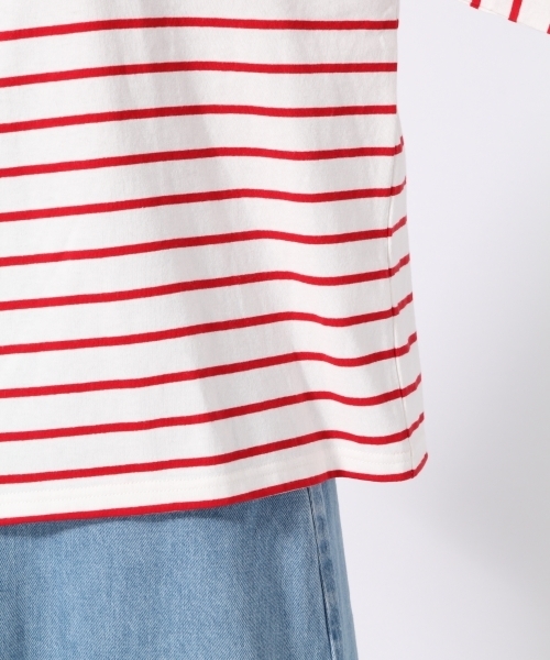 LOWRYS FARM(ローリーズファーム)の「ボーダーBIGプルオーバー 796183(Tシャツ/カットソー・レディース・ホワイト/レッド/ブルー/ピンク/ネイビー/ベージュ/ピンク系その他・MEDIUM/LARGE)」の15枚目の写真