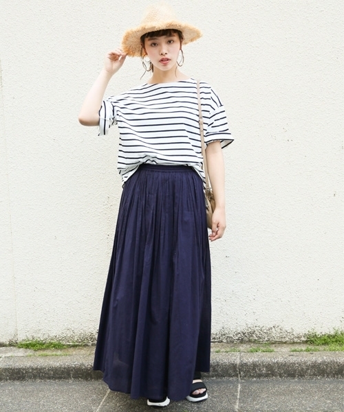 LOWRYS FARM(ローリーズファーム)の「ボーダーBIGプルオーバー 796183(Tシャツ/カットソー・レディース・ホワイト/レッド/ブルー/ピンク/ネイビー/ベージュ/ピンク系その他・MEDIUM/LARGE)」の10枚目の写真