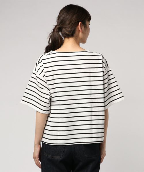 LOWRYS FARM(ローリーズファーム)の「ボーダーBIGプルオーバー 796183(Tシャツ/カットソー・レディース・ホワイト/レッド/ブルー/ピンク/ネイビー/ベージュ/ピンク系その他・MEDIUM/LARGE)」の9枚目の写真