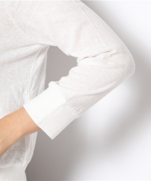 Kastane（カスタネ）の「【Kastane】カットカーディガン（カーディガン/ボレロ・レディース・オフホワイト/イエロー/ピンク/ネイビー/ホワイト×ブラック・FREE）」の8枚目の写真