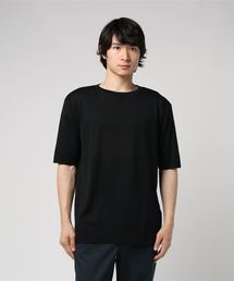 シルケットコットンクルーネックニットTシャツ