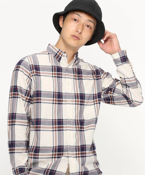 LAKOLE(ラコレ)の「起毛大柄チェックシャツ / LAKOLE(シャツ/ブラウス・メンズ・レッド/オフホワイト・MEDIUM/LARGE)」の2枚目の写真