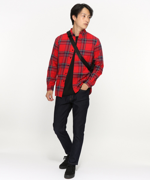 LAKOLE(ラコレ)の「起毛大柄チェックシャツ / LAKOLE(シャツ/ブラウス・メンズ・レッド/オフホワイト・MEDIUM/LARGE)」の3枚目の写真