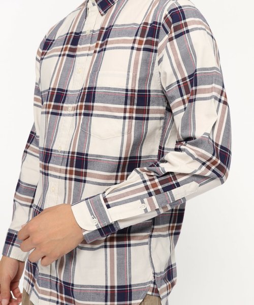 LAKOLE(ラコレ)の「起毛大柄チェックシャツ / LAKOLE(シャツ/ブラウス・メンズ・レッド/オフホワイト・MEDIUM/LARGE)」の9枚目の写真