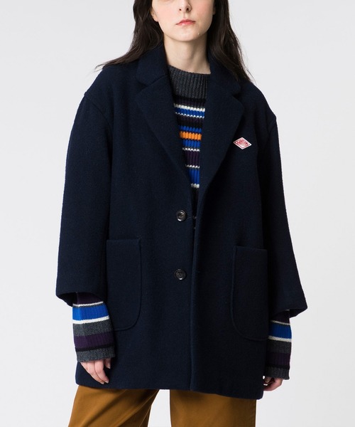 Danton Women チェスターコート Danton ダントン のファッション ジャケット アウター チェスターハーフコート ウールモッサ チェスターハーフコート チェスターコート セール