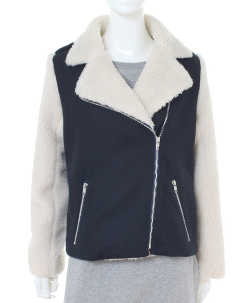 WC（ダブル シー）の「wc/ボアライダース（ライダースジャケット・レディース・ネイビー/ワイン・FREE）」の3枚目の写真