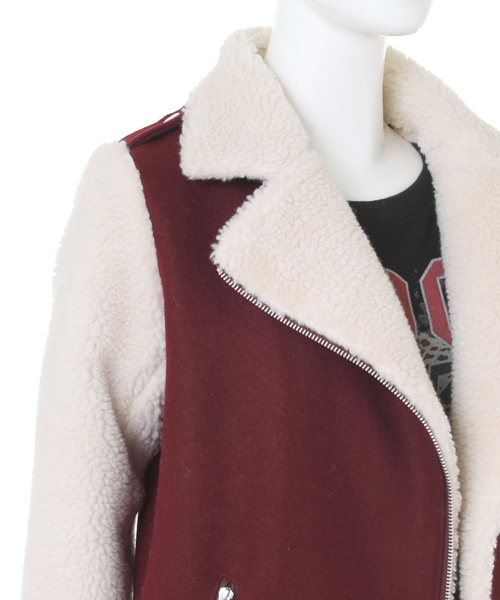 WC（ダブル シー）の「wc/ボアライダース（ライダースジャケット・レディース・ネイビー/ワイン・FREE）」の6枚目の写真